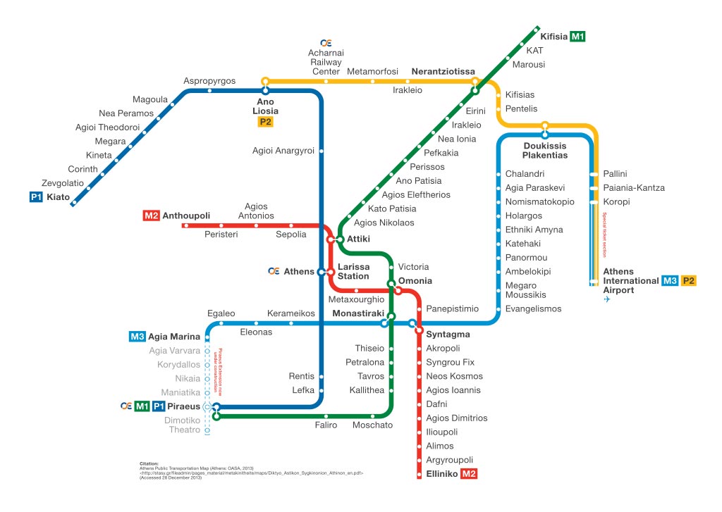 Athens Metro Map