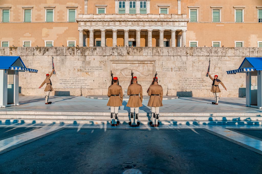 Evzones on Syntagma Square Changing of the Guards