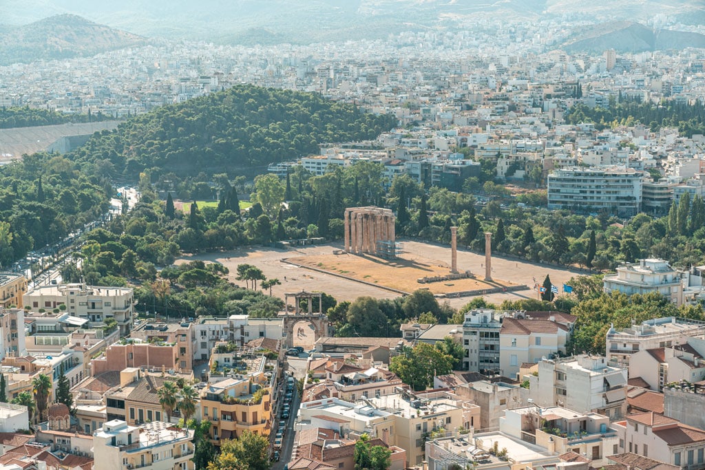 Temple of Olympian Zeus View From Acropolis