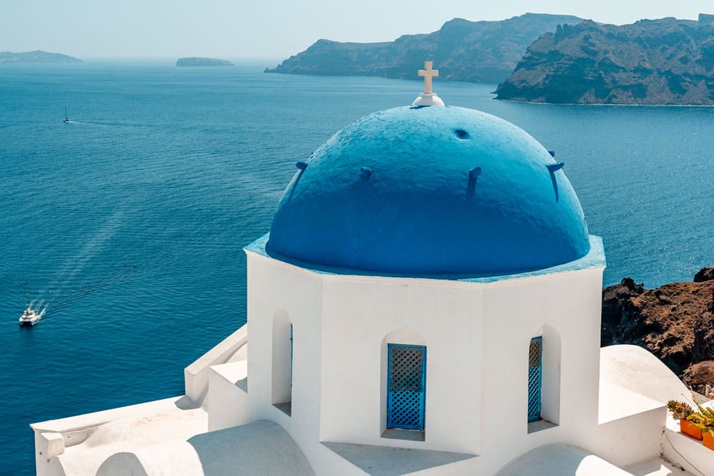 Blue Dome Church Oia Santorini Greece