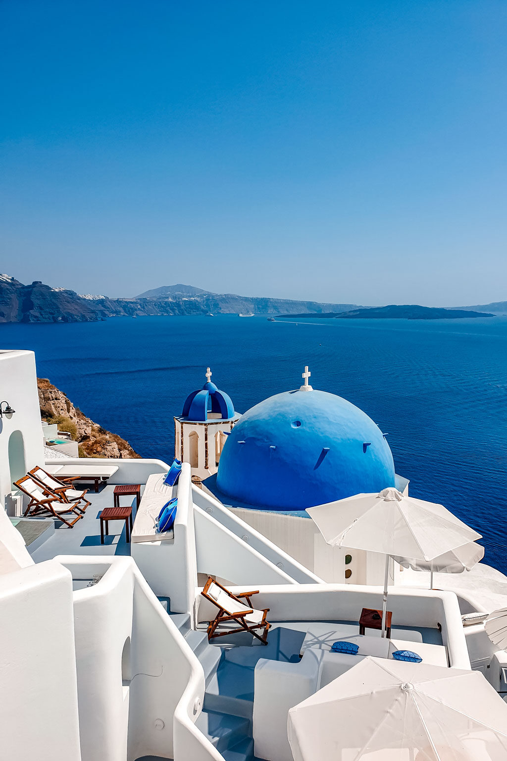 Blue Dome Churches in Oia Santorini