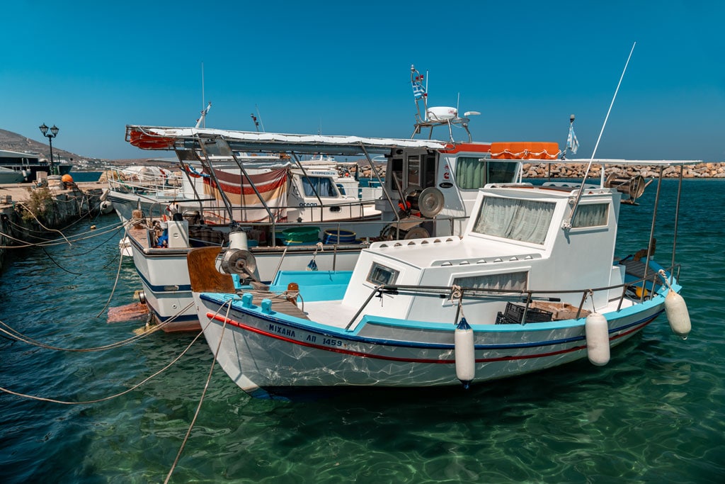 Small Fishing Boats Paros Island