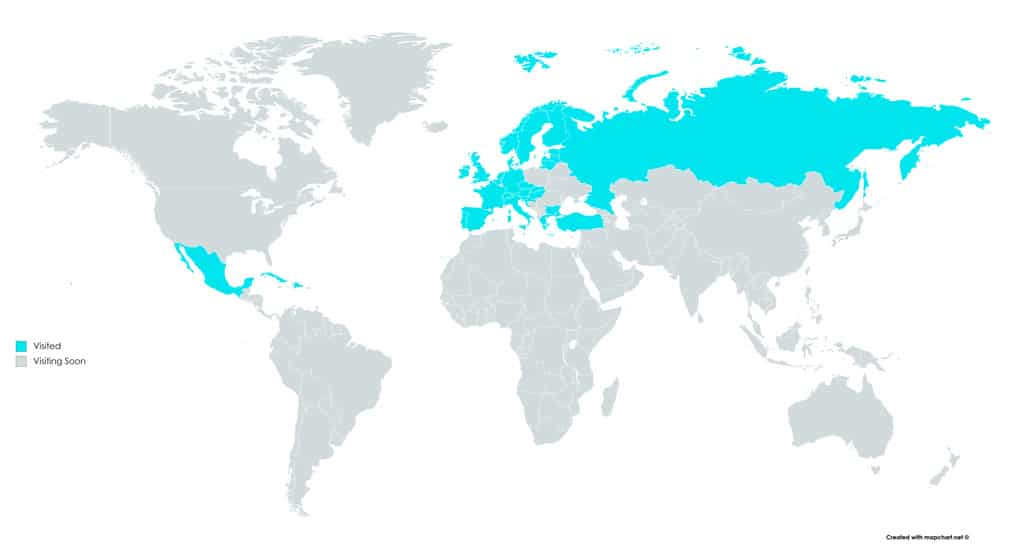 Visited Countries World Map