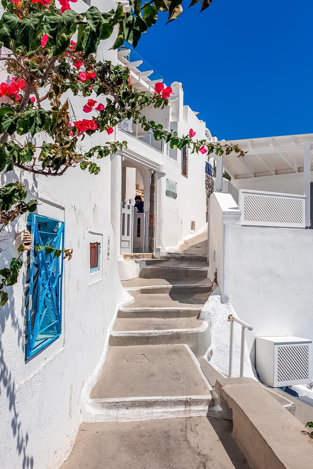 Narrow Streets at Santorini, Greece