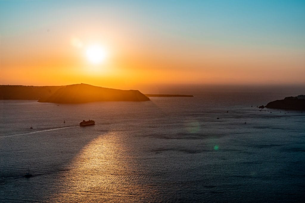 Beautiful Sunset at Imerovigli Greek Island Hoping