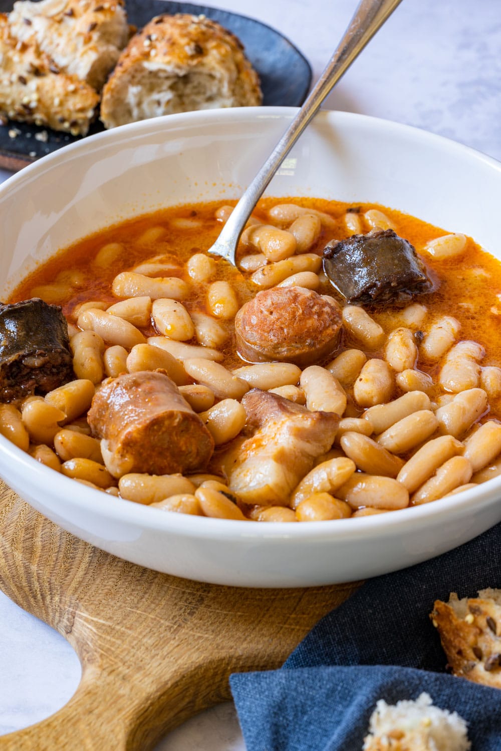 Bowl of Spanish bean soup fabada