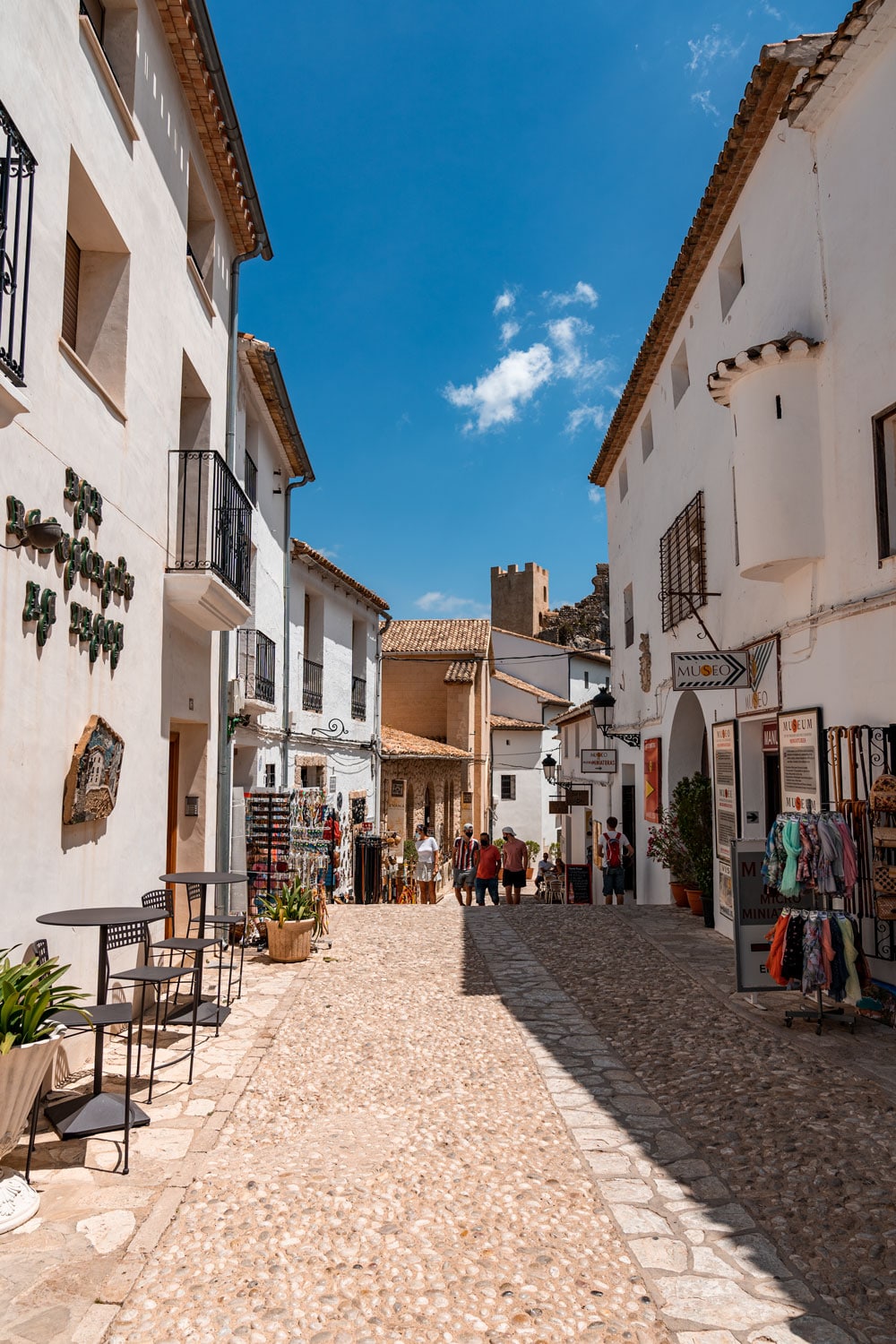 Steet of Guadalest with shops and museums