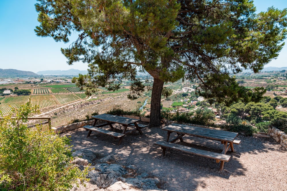 Picnic area outside of the church