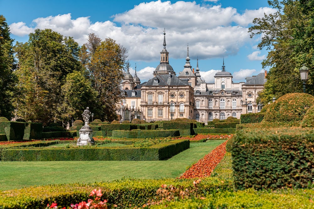 Beautiful gardens of Royal Palace of La Granja of San Ildefonso