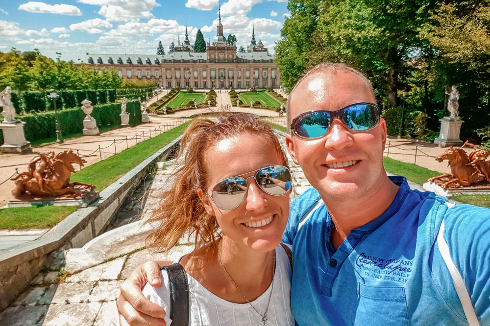 Julia and Siim at the La Granja Royal Palace