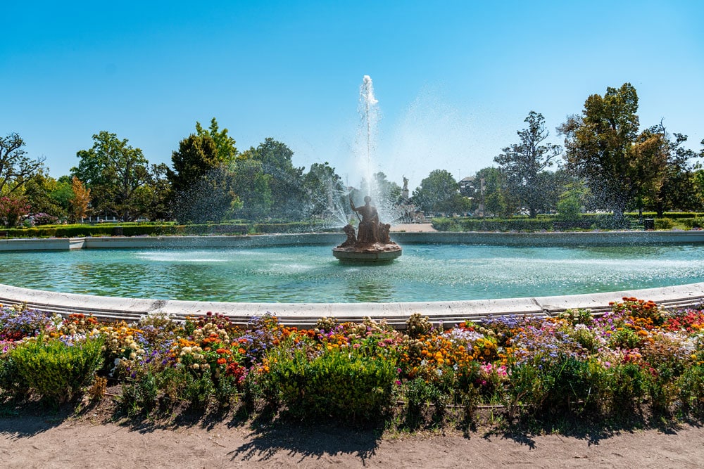 Beautiful fountain in the Royal Palace garden