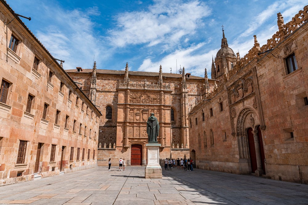 University of Salamanca and statue of Fray Luis de Leon