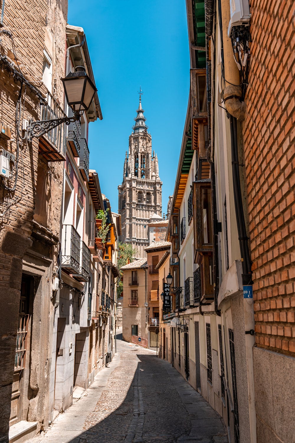 Narrow Toledo street leading to the Cathedral