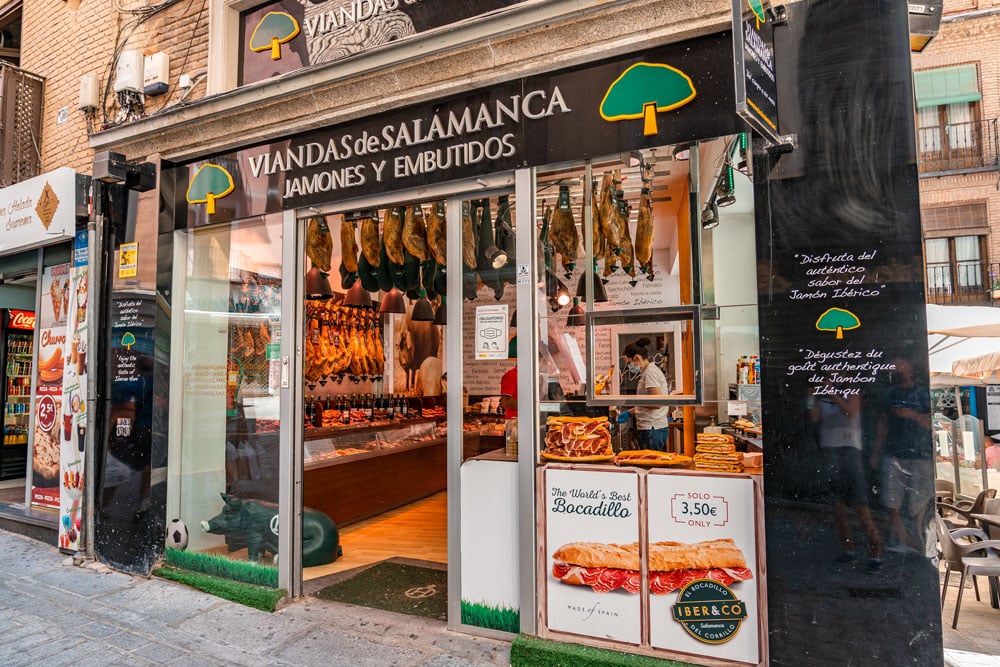 Cured Spanish ham shop