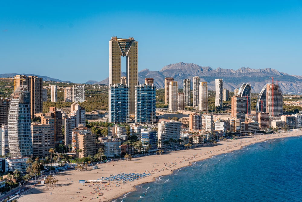 Benidorm Skyscrapers and Poniente Beach