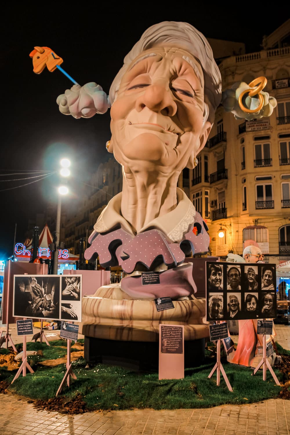 Fallas festival huge monuments, ready to be burned