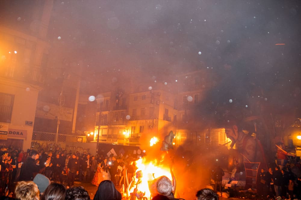 Burning of fallas monuments