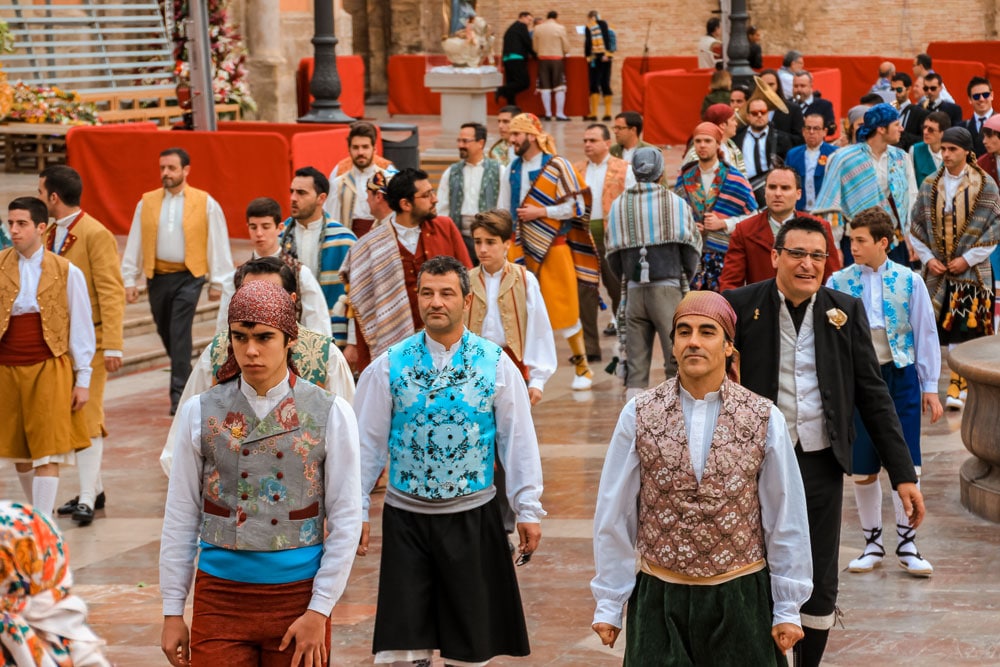 Traditional men outfits during the Fallas festival