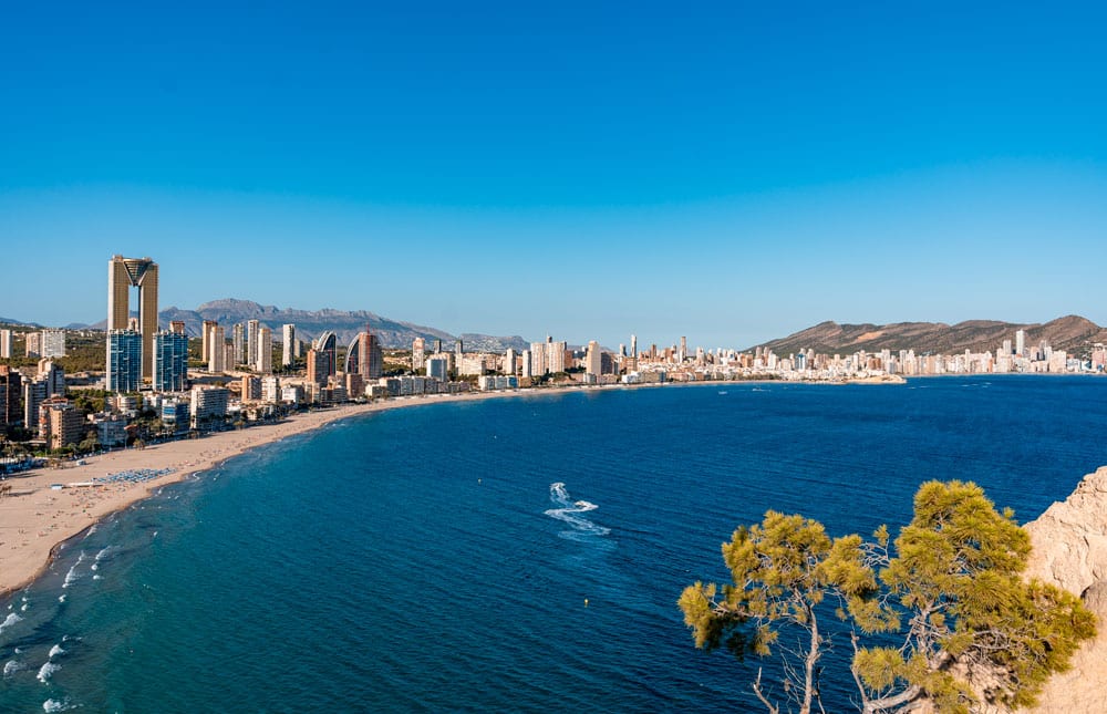 Benidorm skyscrapers from Tossal de la Cala