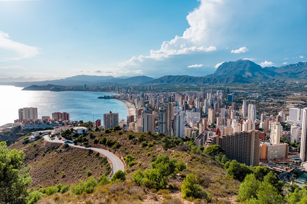 Stunning views of the Benidrom from La Creu de Benidorm Viewpoint