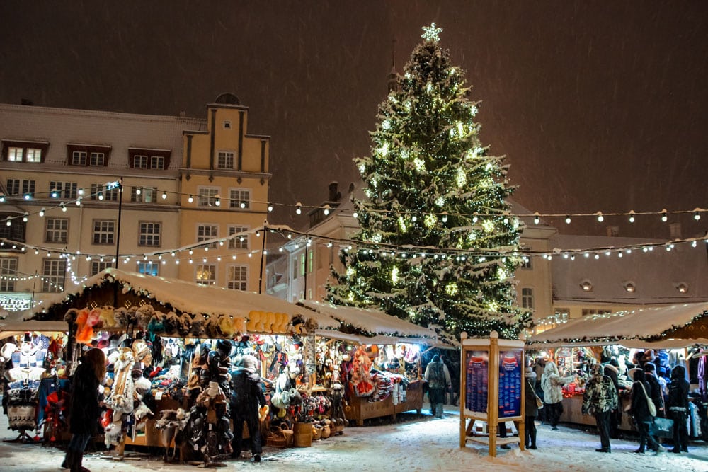 Tallinn Town Hall Square with Christmas Market