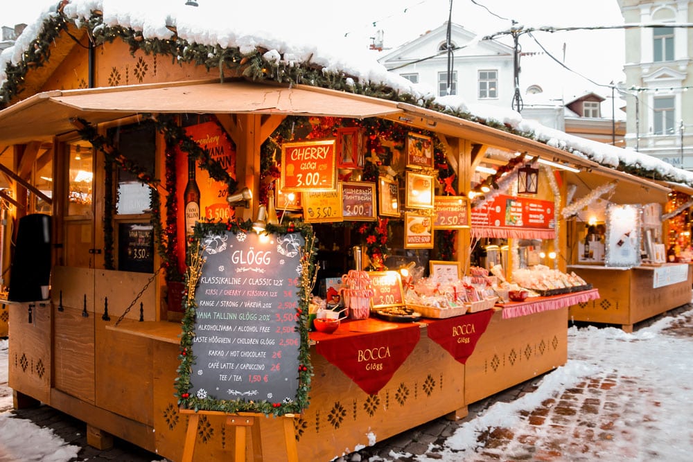 Tallin Christmas Market Wooden Stalls