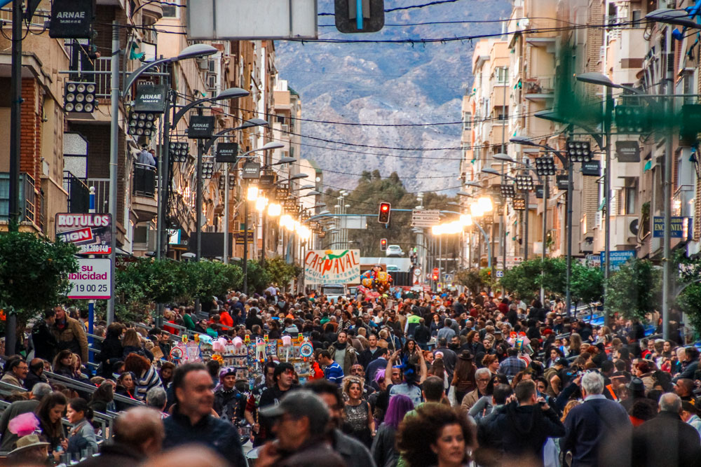 Crowds at Carnival in Spain