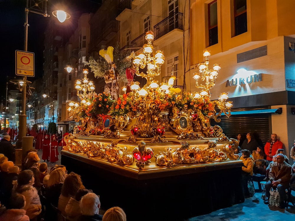 Huge floats moved around streets during the Easter Holy Week processions