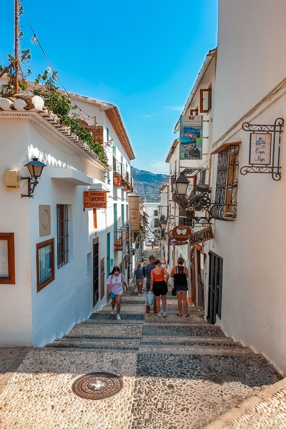 Beautiful white streets of Altea, Spain