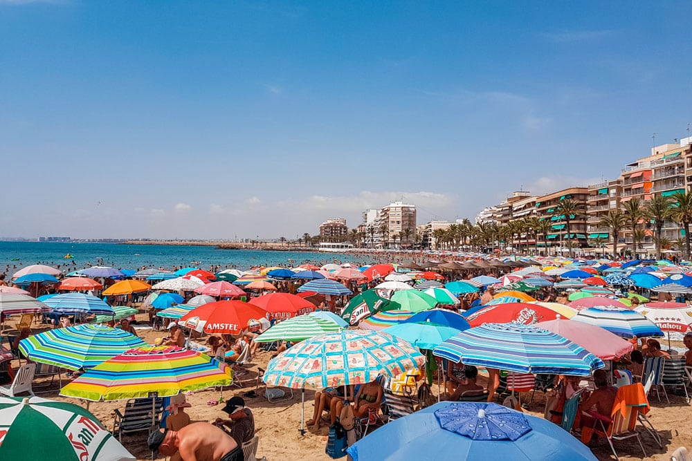 Crowded beach