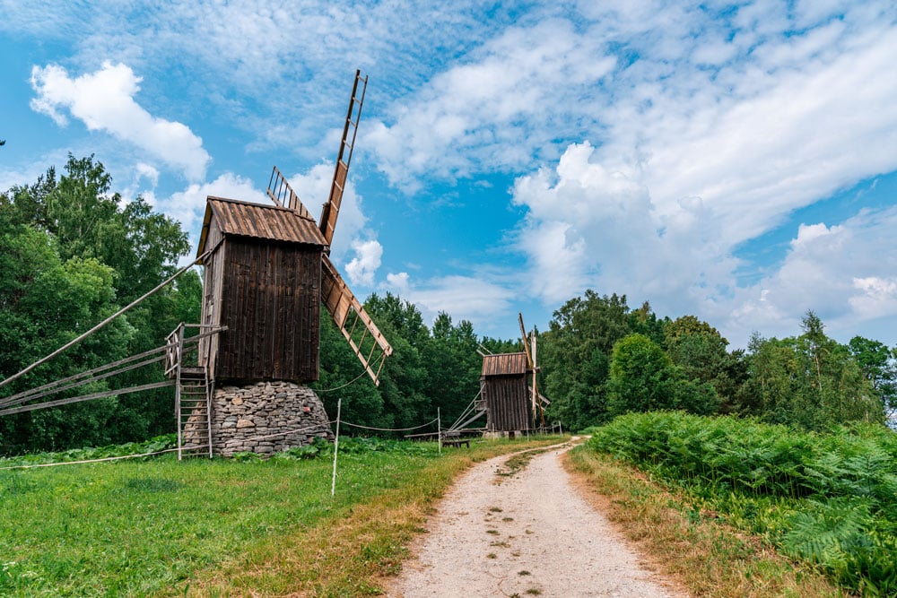 Wooden Windmills at Estonian Open Air Museum