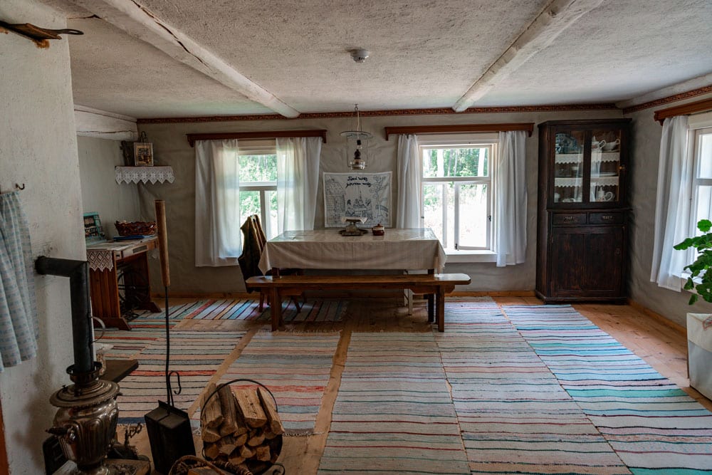 Old Wooden House Interior at Estonian Open Air Museum