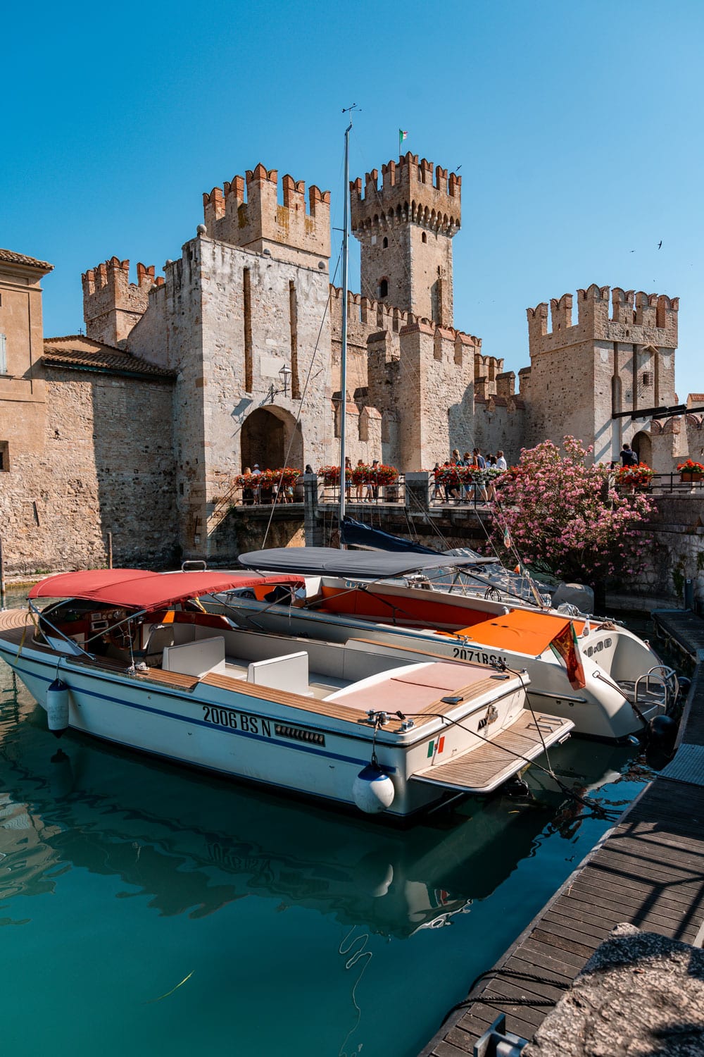 Boats near Scaligero Castle at Sirmione