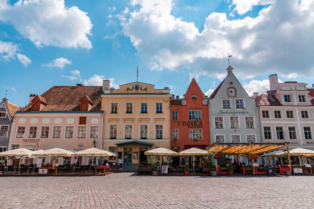 Beautiful Buildings in Tallinn Town Hall Square