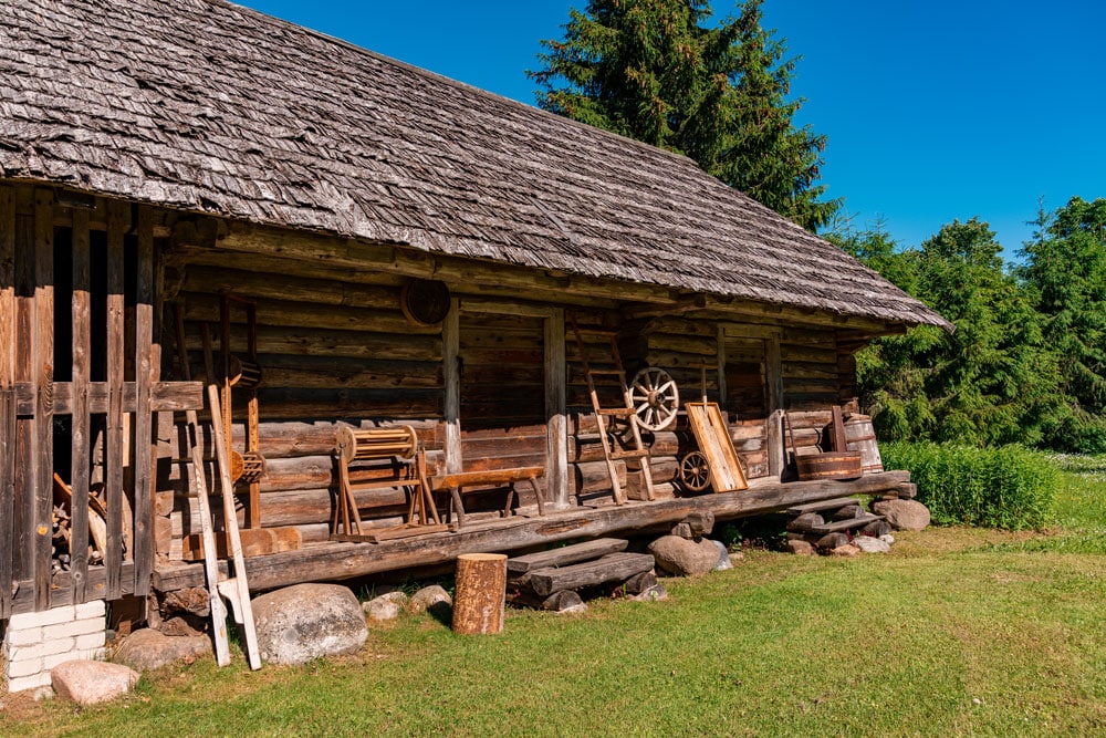 Wooden Barn at Karilatsi Open Air Museum