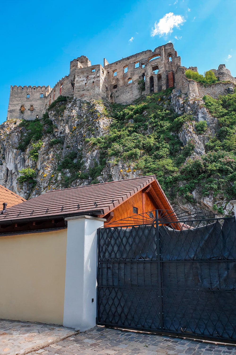 View to the Beckov Castle walls