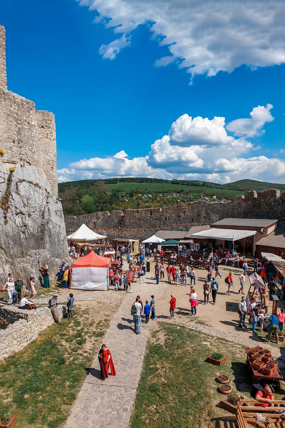 Visitors at Beckov Castle, Slovakia