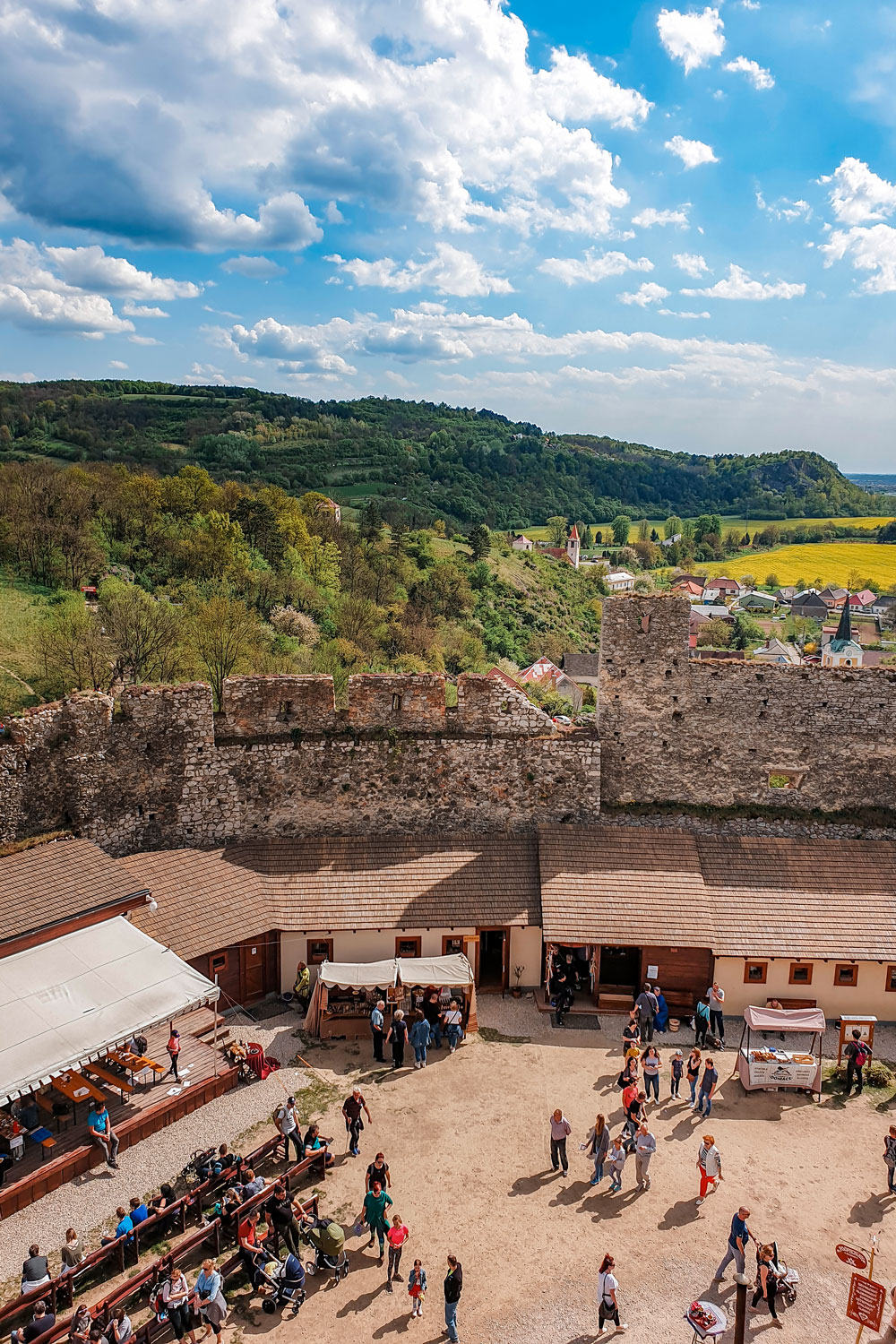 Beckov Castle courtyard and views