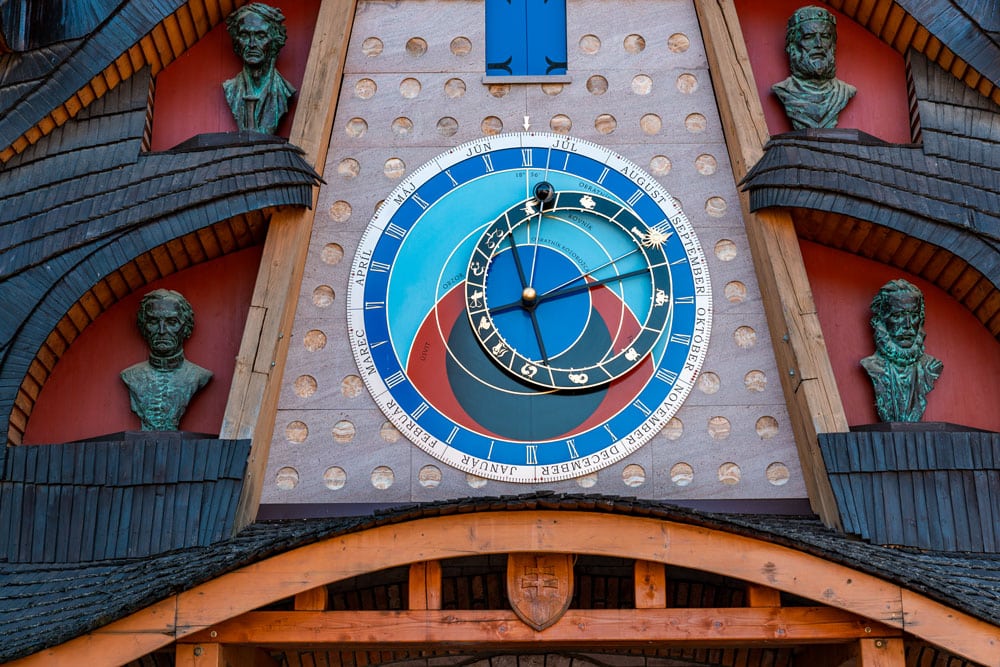 Closeup of astronomical clock.