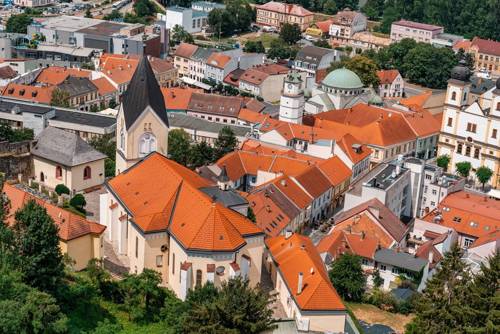 View from castle to Trencin town