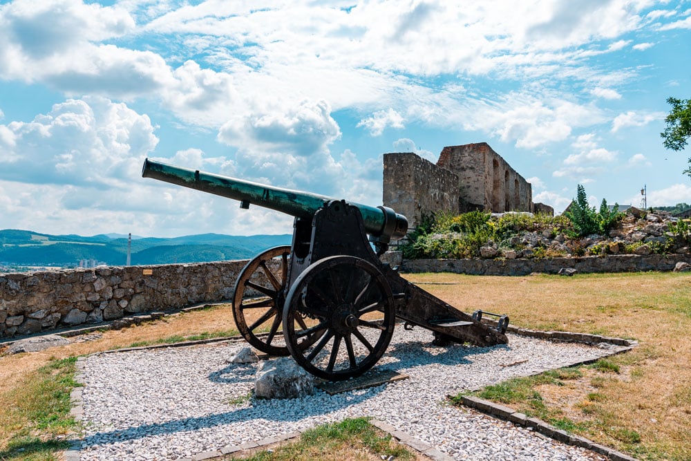 Historical cannon in Trencin Castle