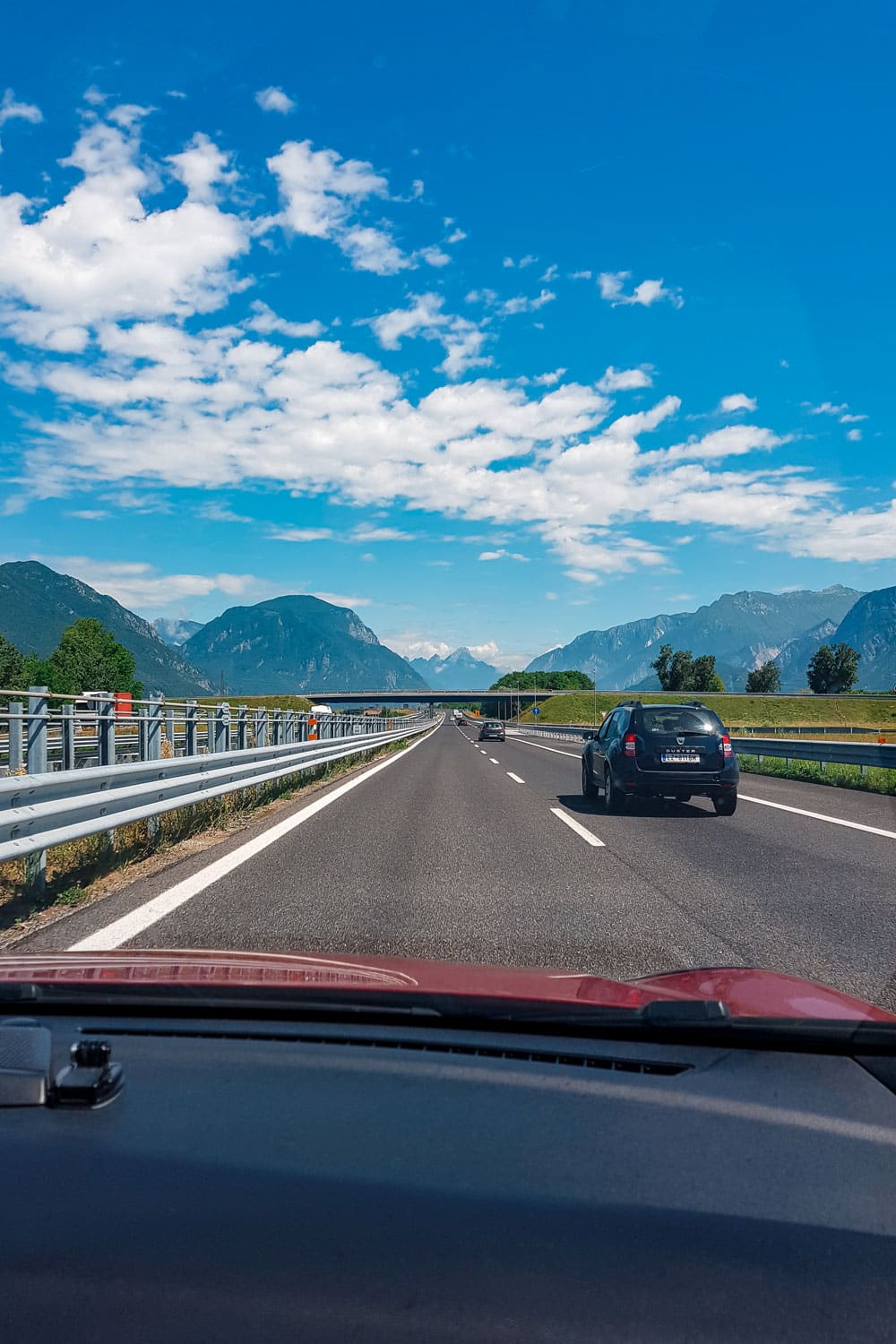 Car driving through Europe.