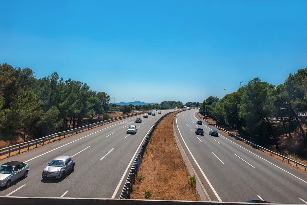 Two way motorway in Spain, Europe.