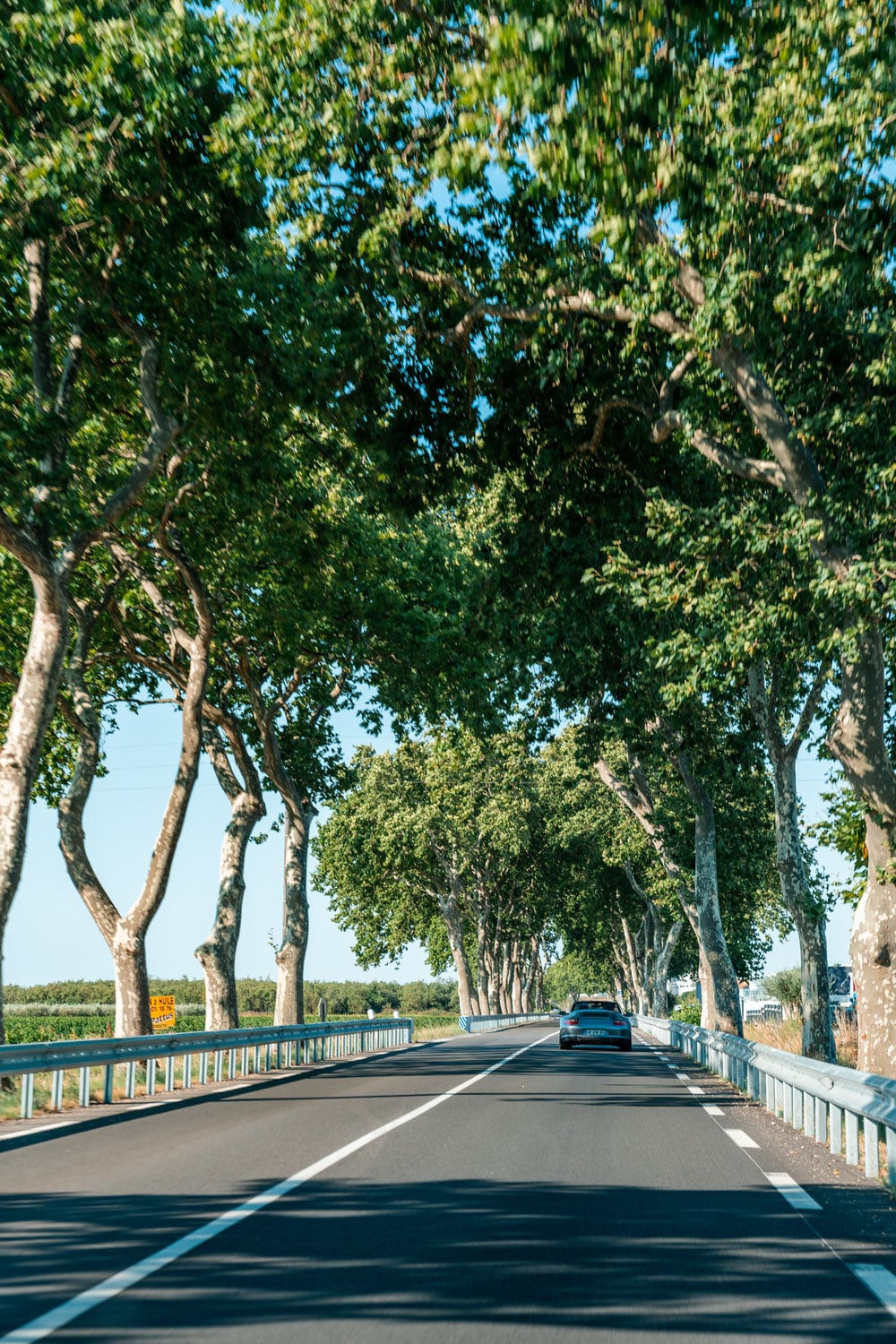 Straight road in France.