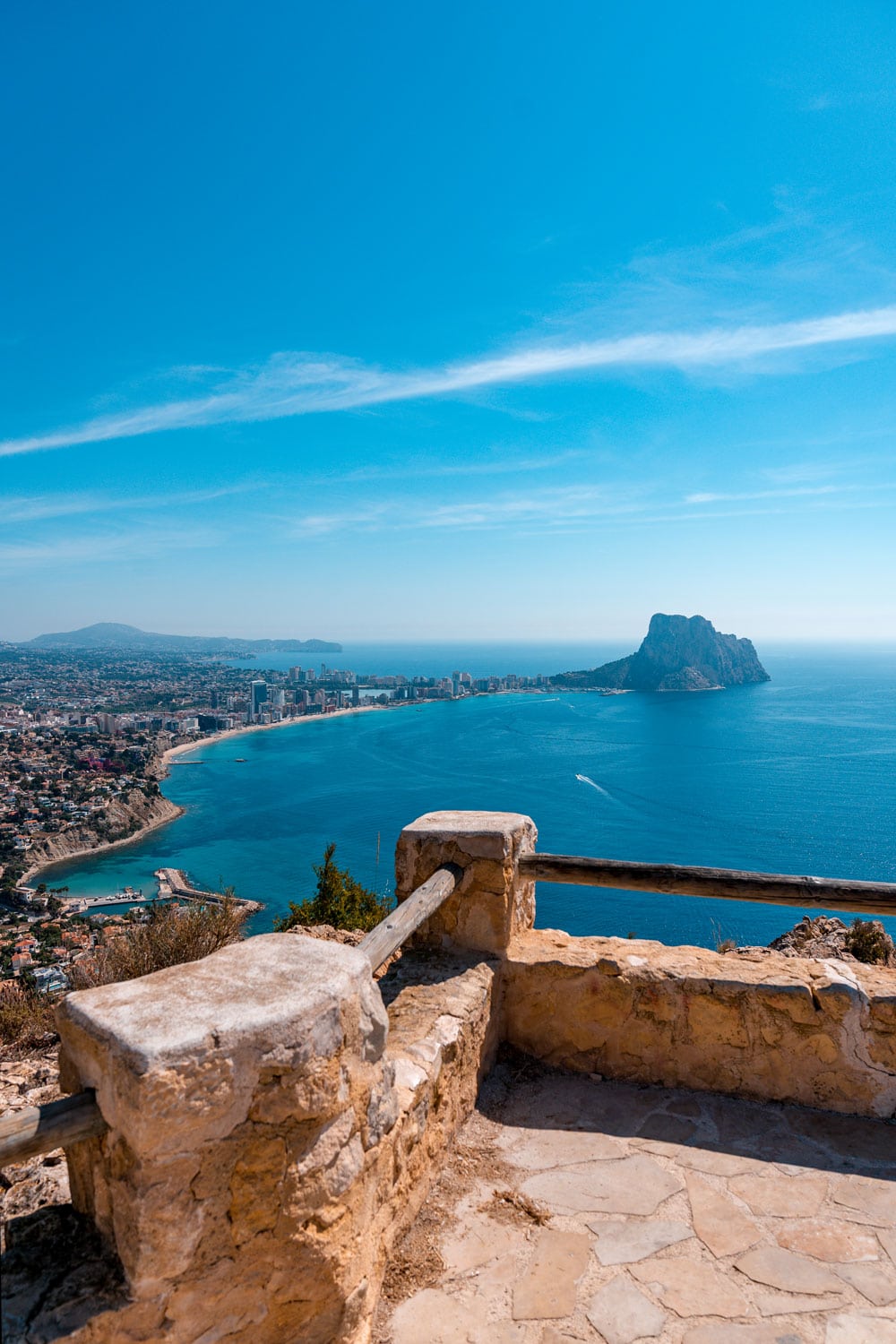 Amazing view to Calpe from Morro de Toix viewpoint.