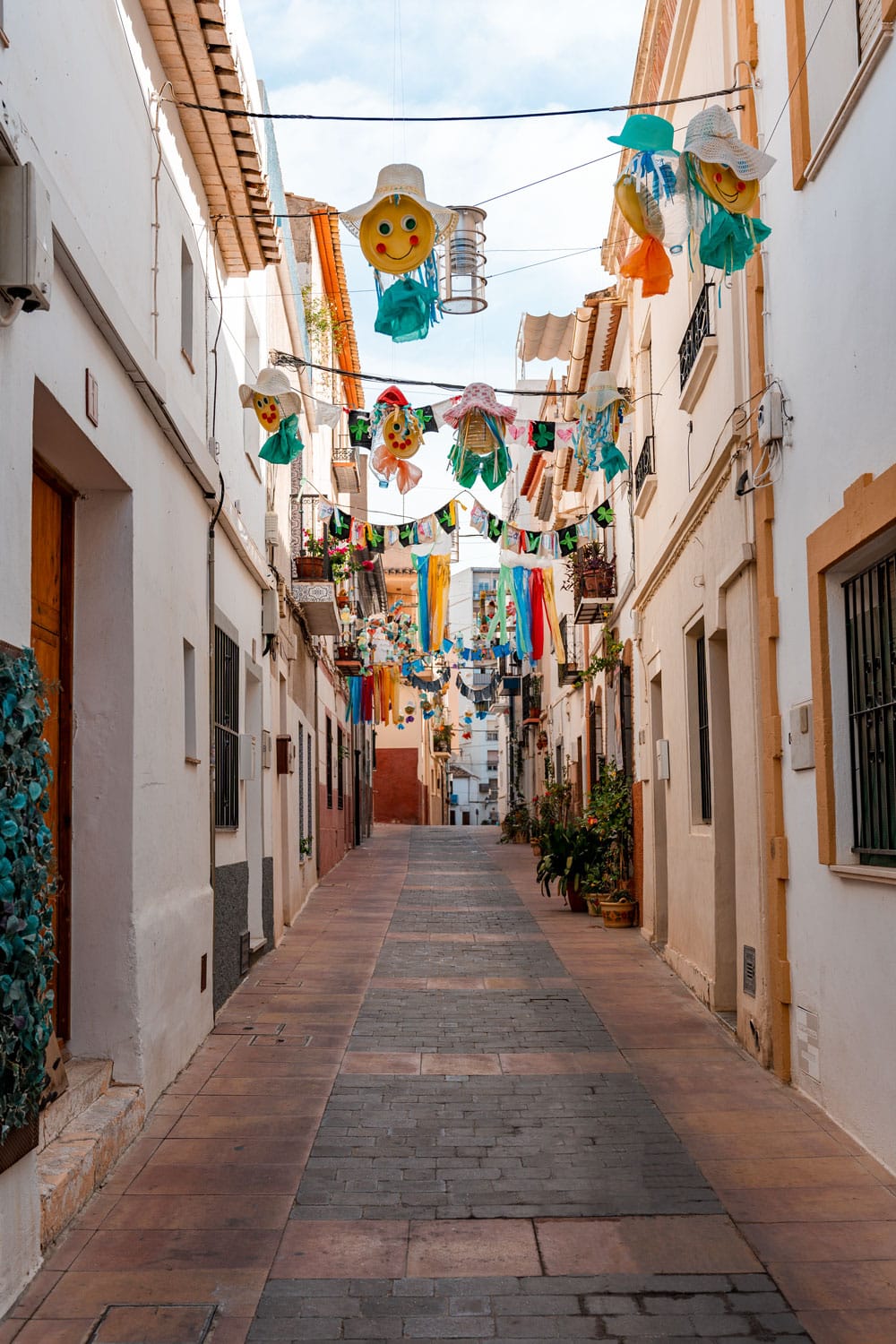 Decorated street in Calpe old town.