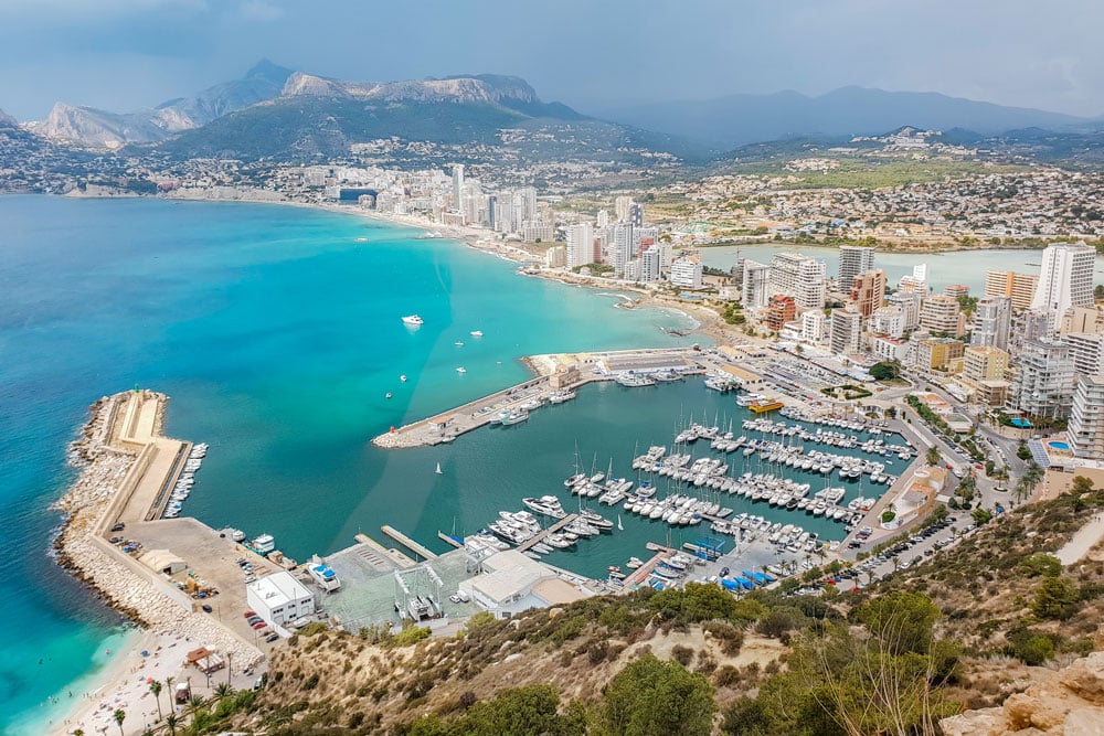 View from Peňón de Ifach also called Calpe rock.