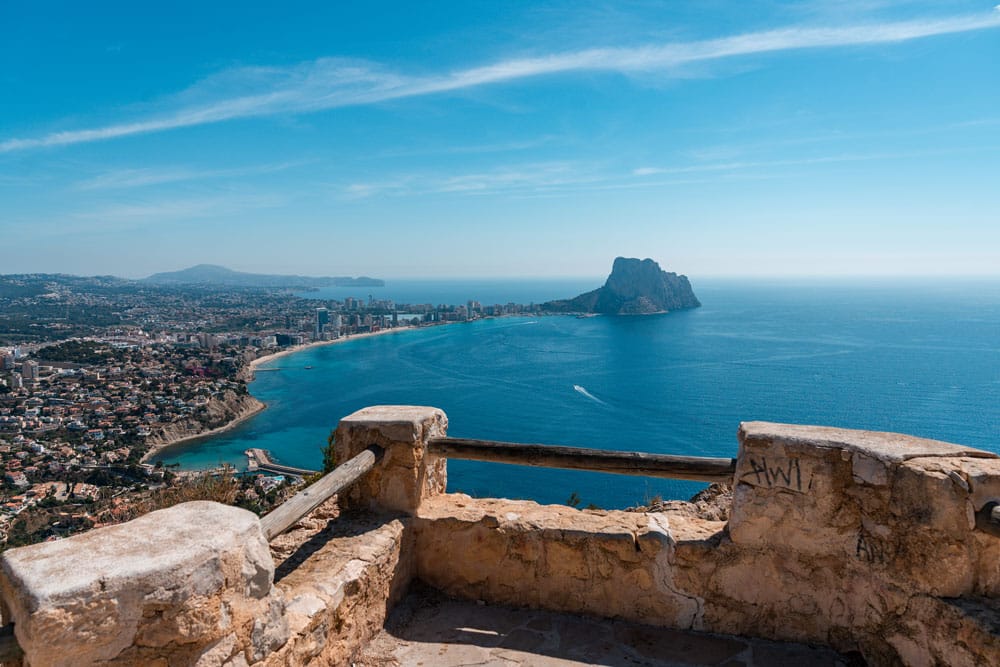 Amazing view to Calpe from viewpoint.