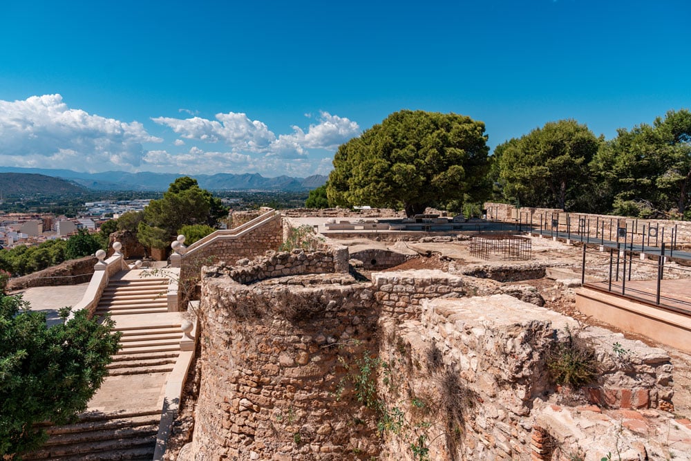 Denia castle historic walls.