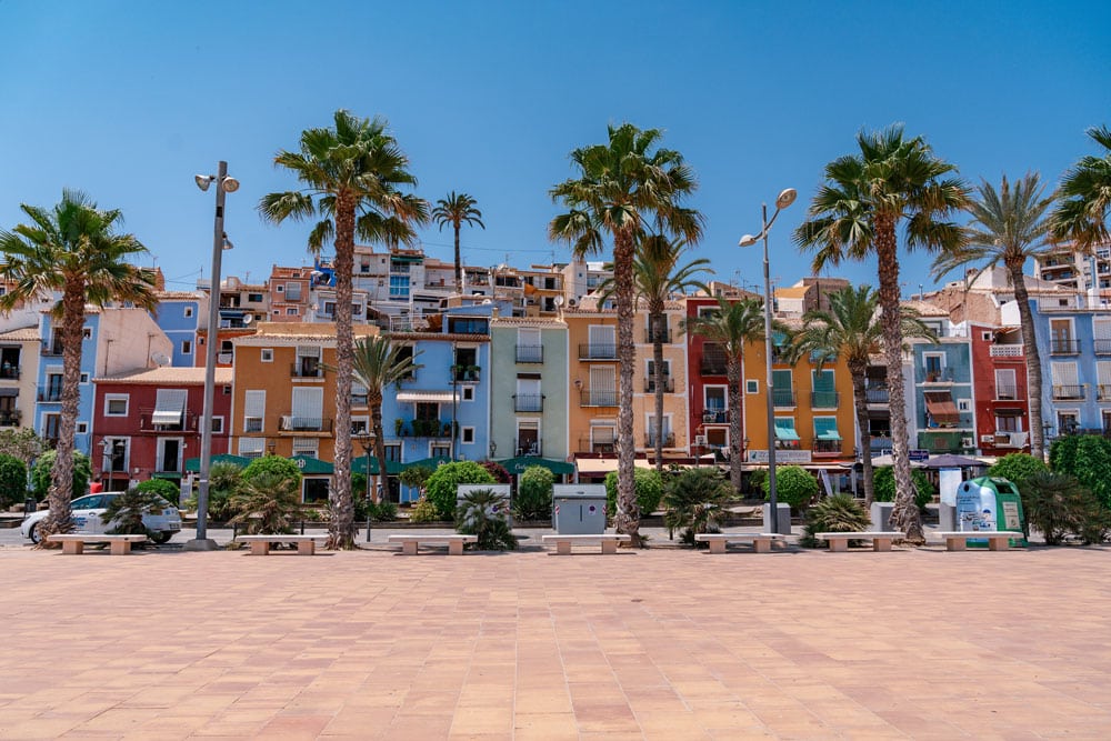 Famous colorful houses in Villajoyosa.